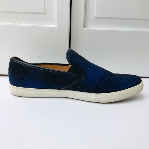 2/$25 SOLE SOCIETY Noe Blue Plaid Fabric Almond Point Toe Slip On Shoes Size 9.5 - Picture 5 of 10